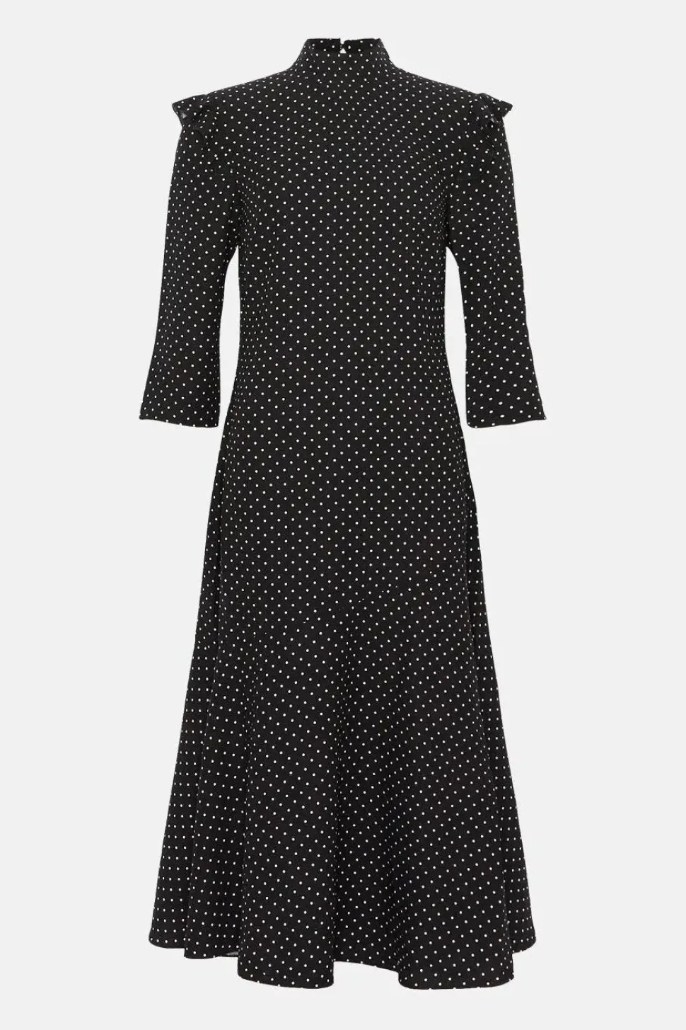 Pinspot Flippy Mock Neck Ruffle Midi Dress