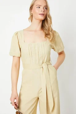 Pintuck Trim Insert Jumpsuit
