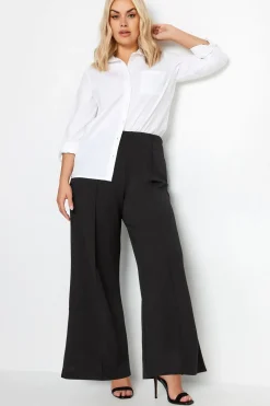 Pintuck Wide Leg Trousers