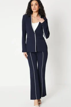 Pipe Detail Bootcut Leg Trouser