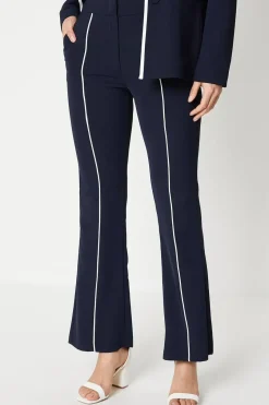 Pipe Detail Bootcut Leg Trouser