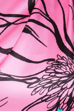 Placement Print One Shoulder Maxi Dress
