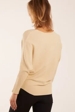 Plain Batwing Knitted Top