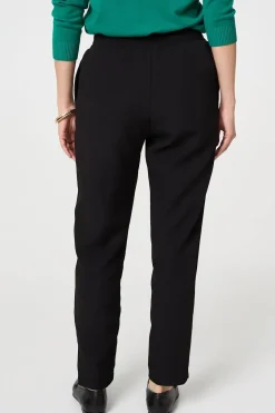 Plain Drawstring Waist Slim Trousers