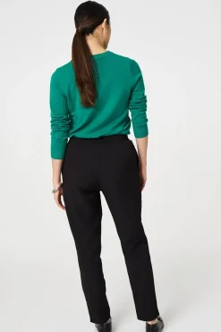 Plain Drawstring Waist Slim Trousers