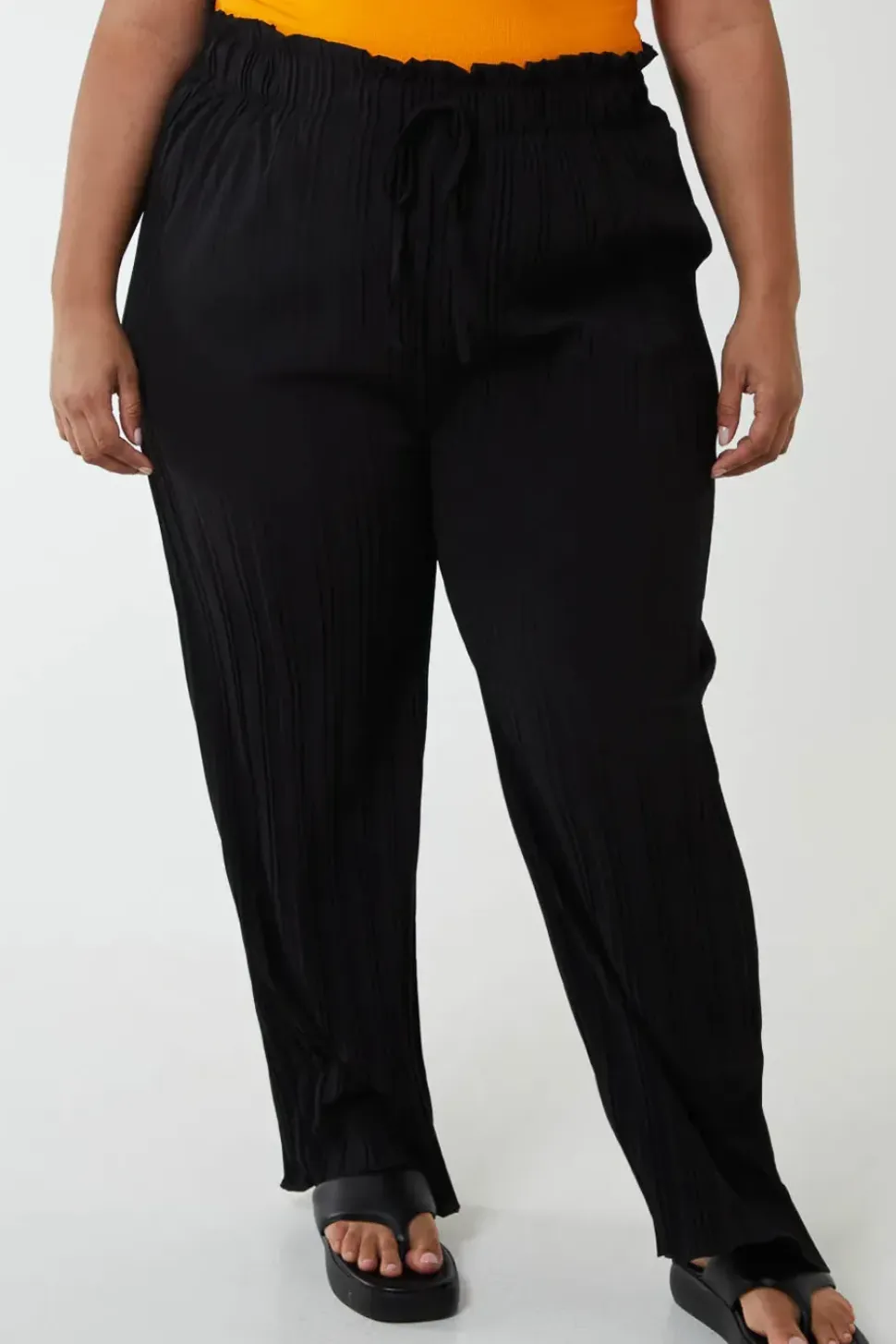 Plain Elasticated Waist Plisse Culottes