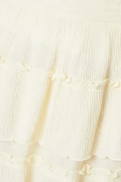 Plain Frill Shirred Mini Skirt
