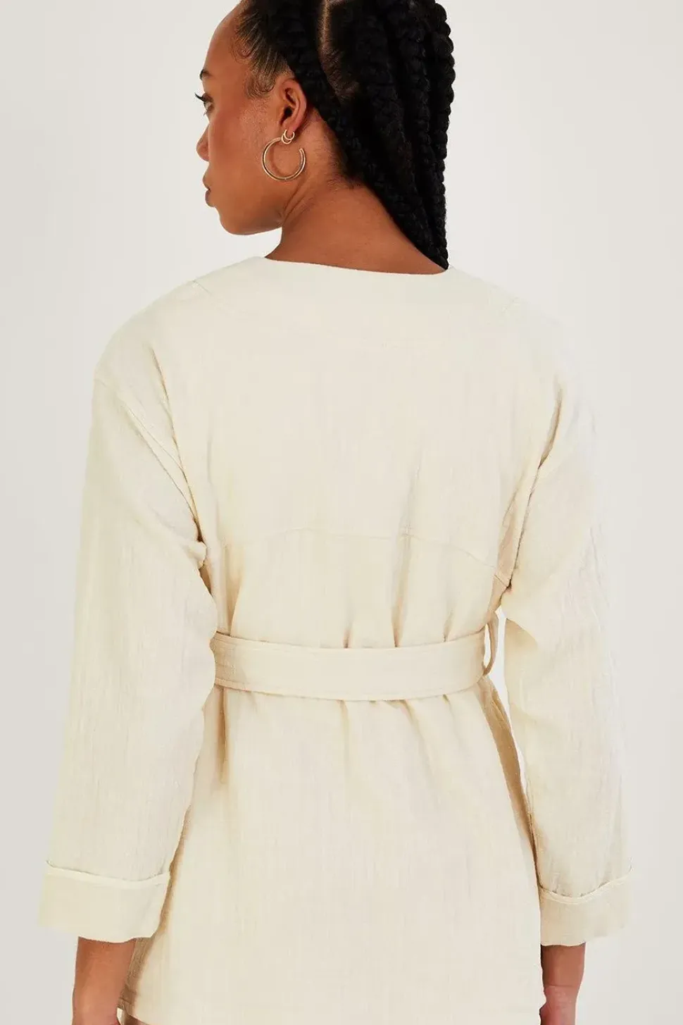Plain Pocket Tie Jacket