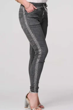 Plain Skinny Tie Waist Trousers