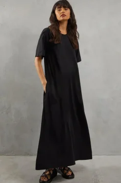 Plain Trapeze Midi Dress