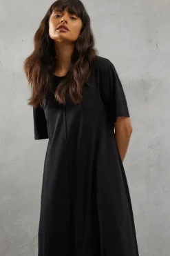 Plain Trapeze Midi Dress