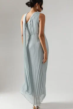 Pleated Chiffon Asymmetric Bridesmaid Dress