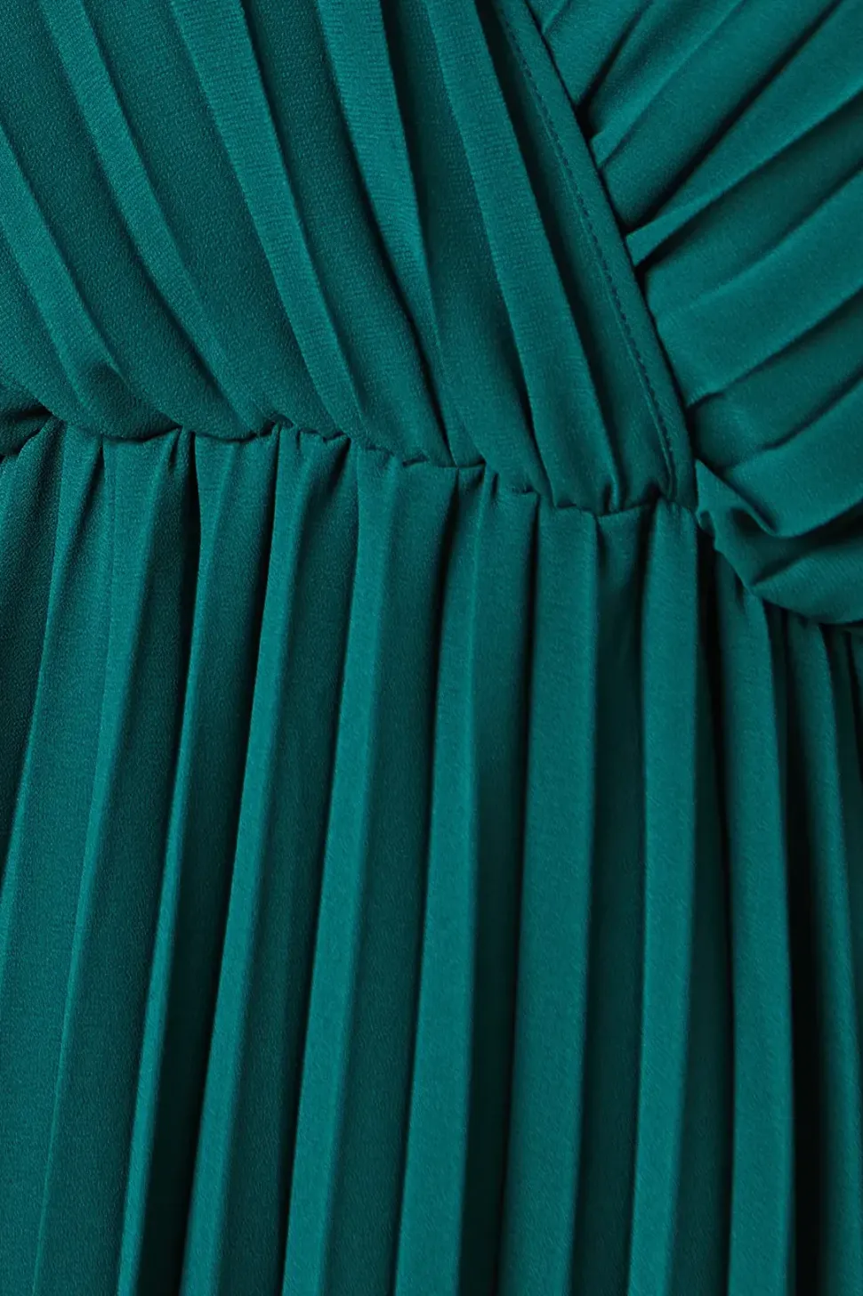 Pleated Lace Trim Insert Wrap Midi Dress