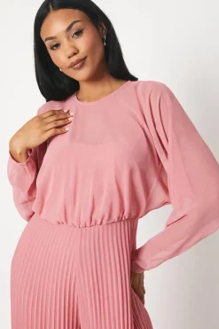 Pleated Leg Batwing Jumpsuit