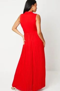 Pleated Leg Tie Front Jumpsuit