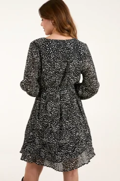 Pleated Mini Dress With Belt