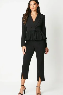 Pleated Peplum Tailored Blazer