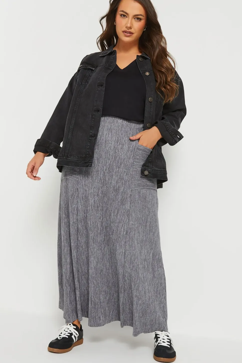 Pleated Pocket Skirt