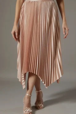 Pleated Satin Skirt