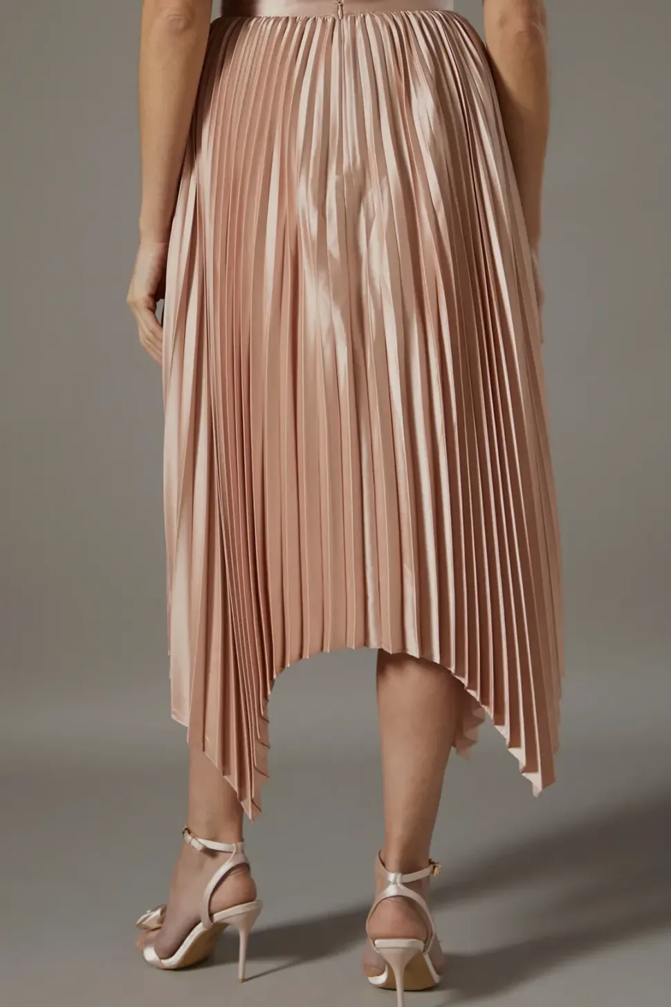 Pleated Satin Skirt