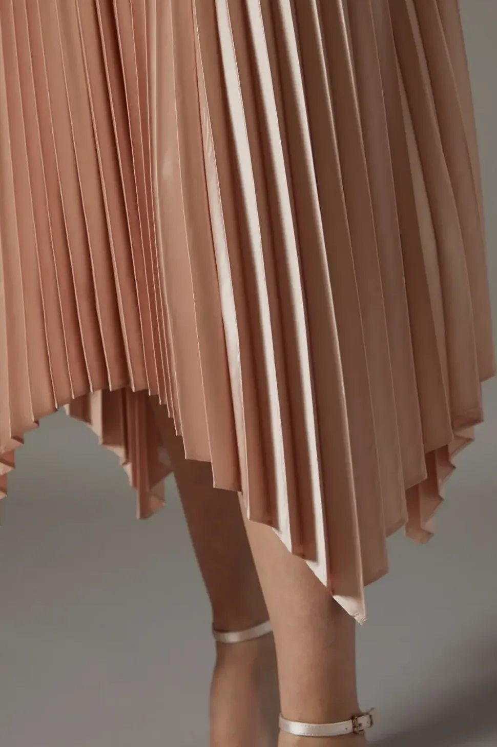 Pleated Satin Skirt