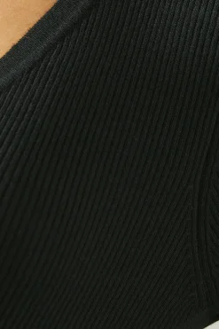 Pleated Skirt Wrap Detail Knitted Midi Dress