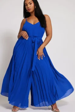 Pleated Wide Leg Jumpsuit