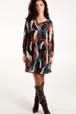 Pleated Wrap Dress
