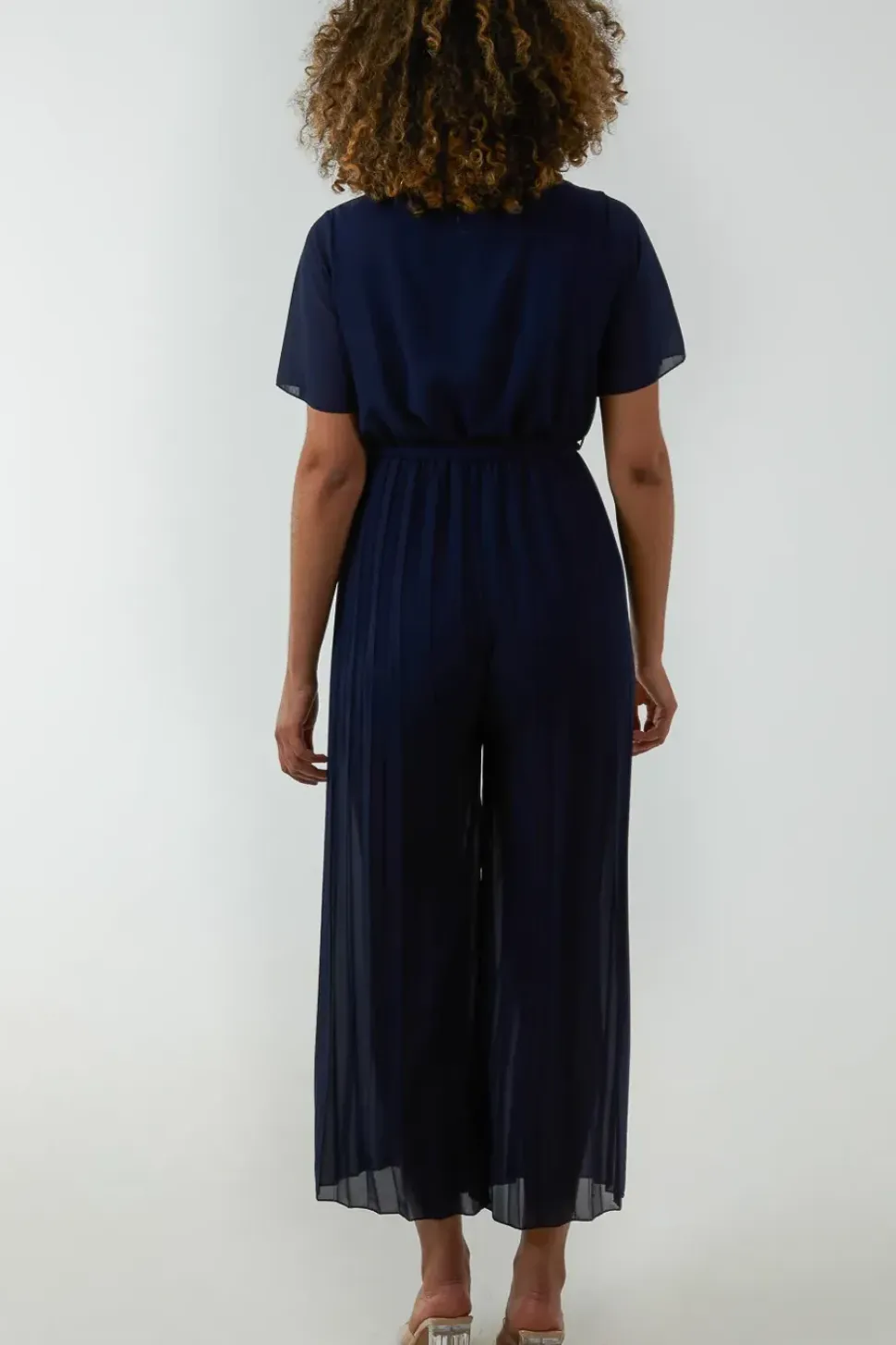 Pleated Wrapover Jumpsuit