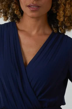 Pleated Wrapover Jumpsuit