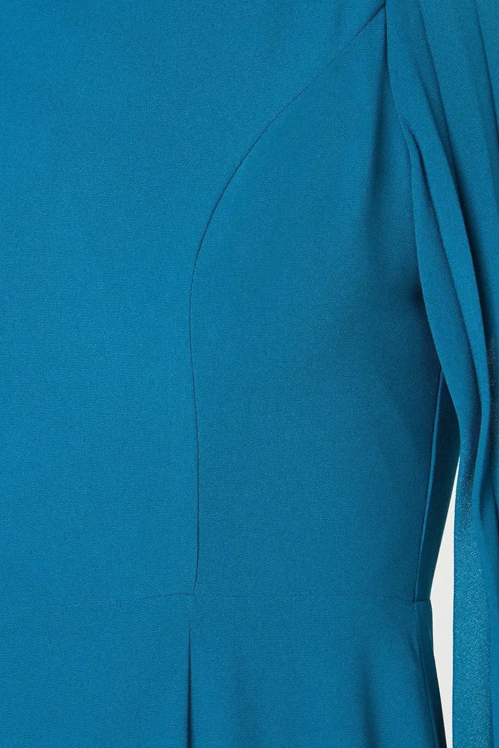 Pleat Mix Long Sleeve Midaxi Wedding Guest Dress