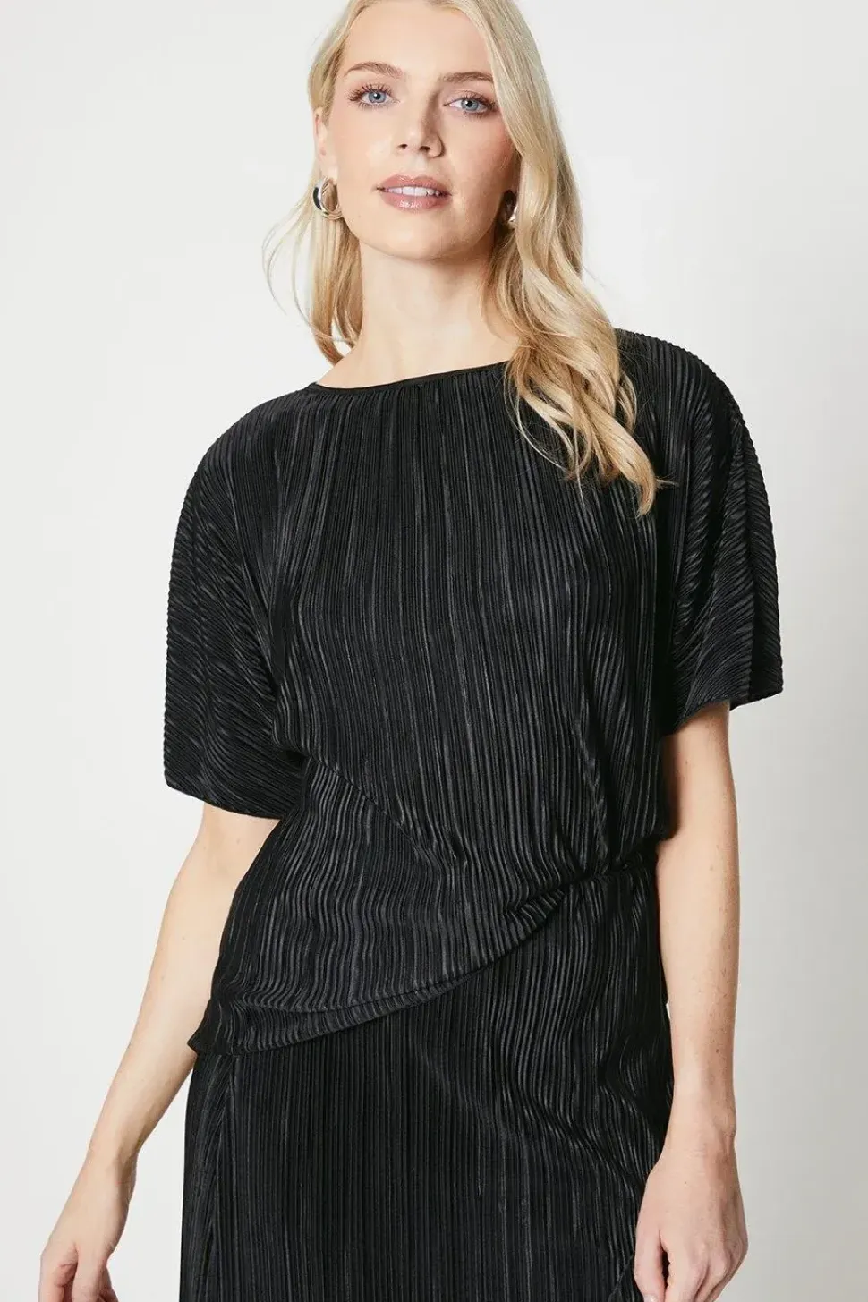 Plisse Short Sleeve Top