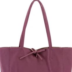 Plum Pebbled Leather Tote Shopper | BRILX