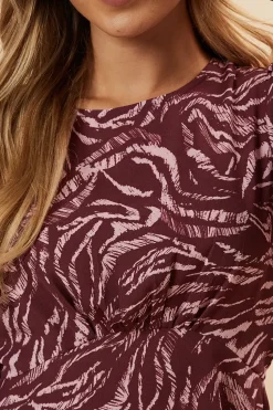 Plum Zebra Tea Blouse