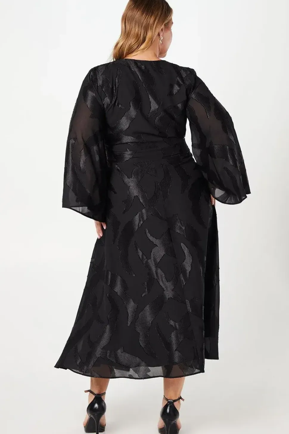 Plus Dip Hem Wrap Midi Dress