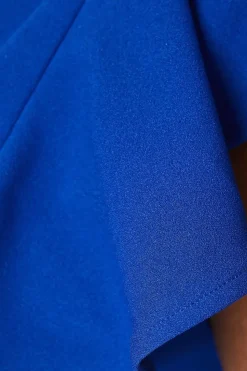 Plus Fit & Flare Midi Dress With V Neck & Ruffle