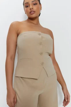 Plus Premium Tailored Bustier Jumpsuit
