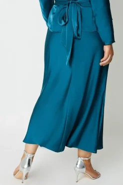 Plus Satin Maxi Skirt