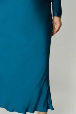 Plus Satin Maxi Skirt
