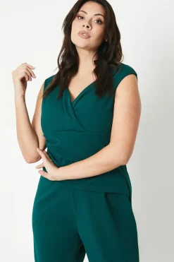 Plus Scuba Crepe Wrap Jumpsuit