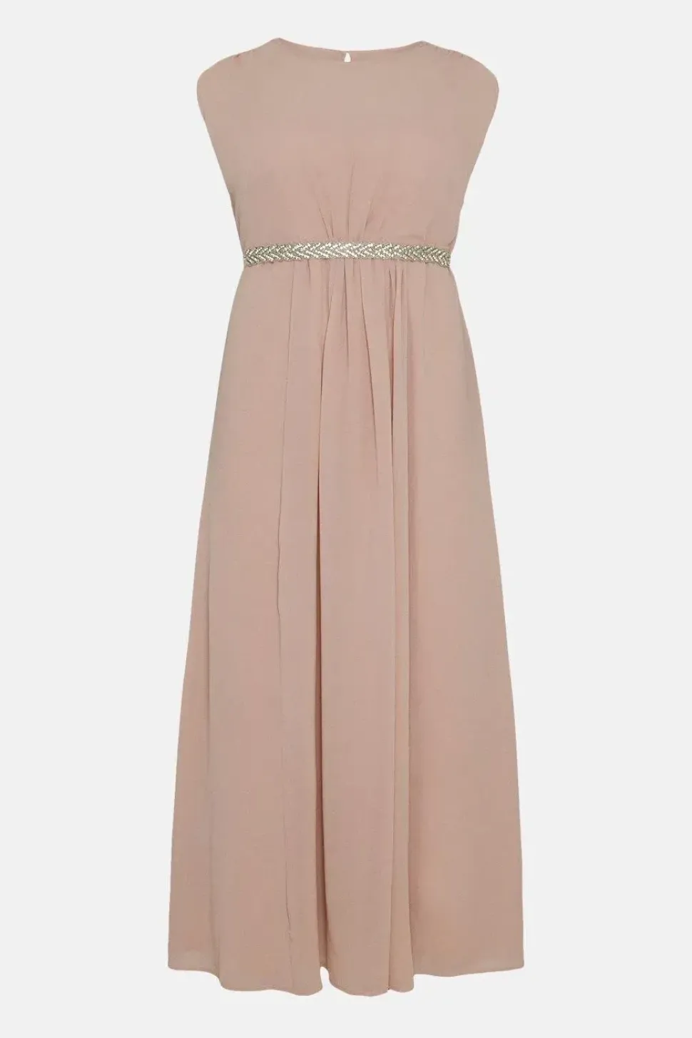 Plus Size Embellished Belt Maxi Dress