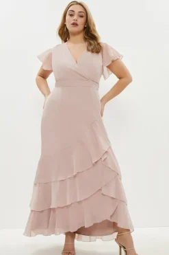 Plus Size Ruffle Hem Tiered Maxi Dress