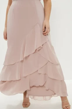 Plus Size Ruffle Hem Tiered Maxi Dress