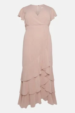 Plus Size Ruffle Hem Tiered Maxi Dress