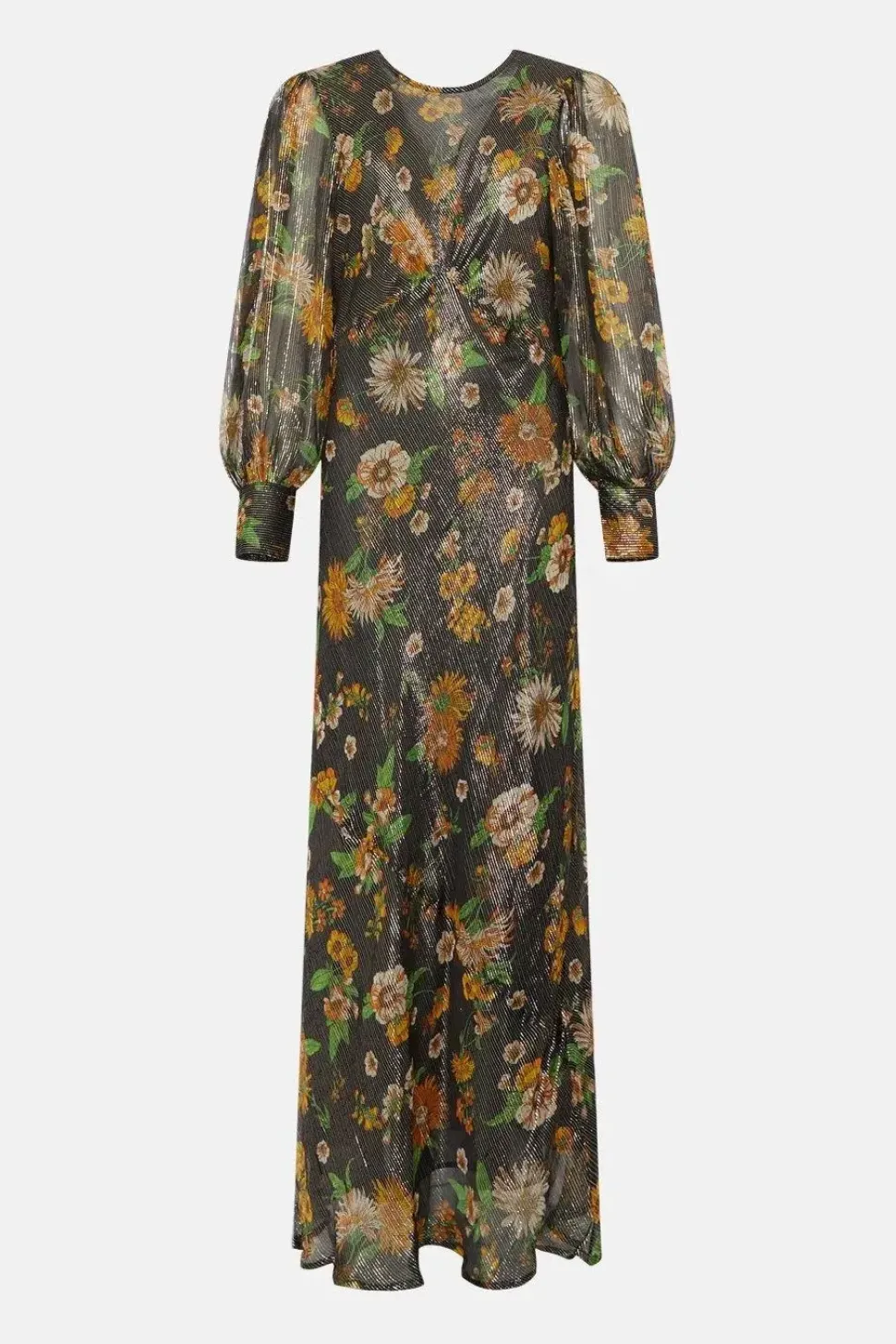 Plus Size Sparkle Floral Bias Cut Midi Dress