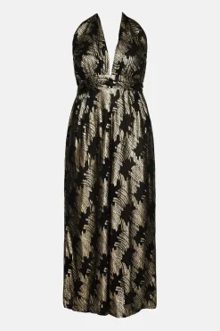 Plus Size Sparkle Halter Neck Jumpsuit