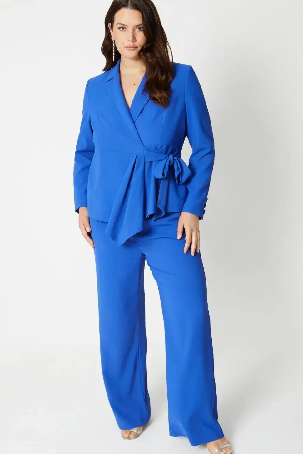Plus Size Waterfall Drape Wrap Blazer