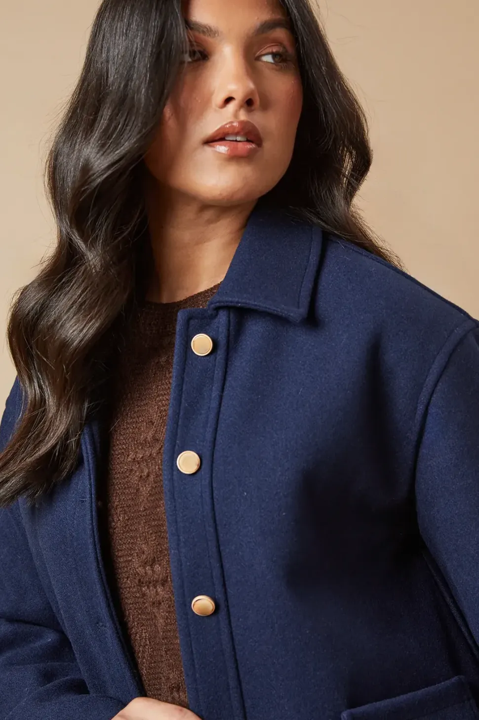 Pocket Detail Button Through Jacket