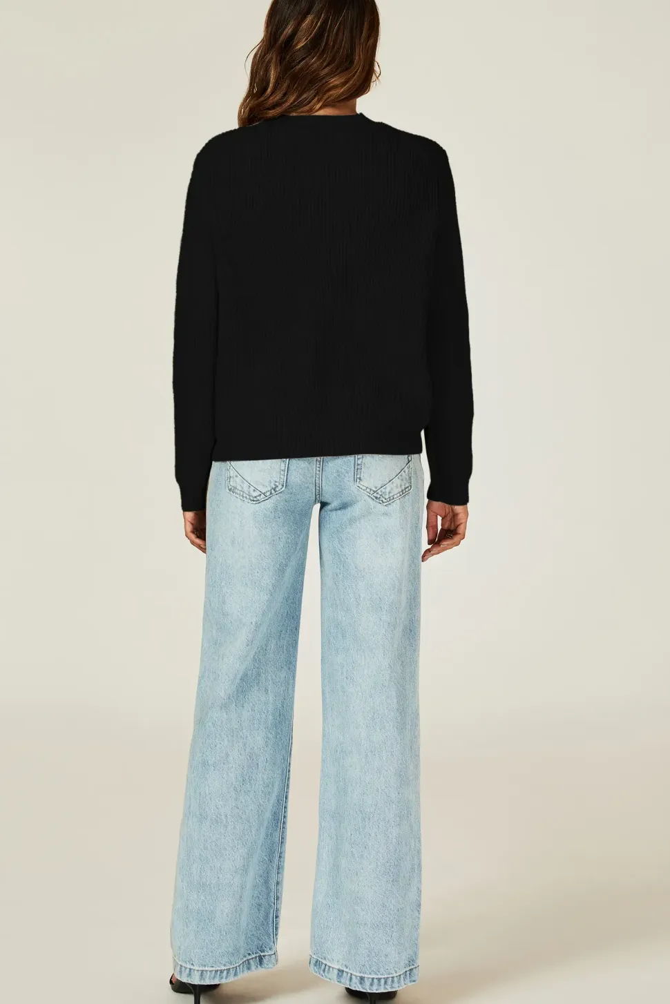 Pocket Details Knitted Cardigan In Black