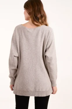 Pocket Slash Neck Jumper